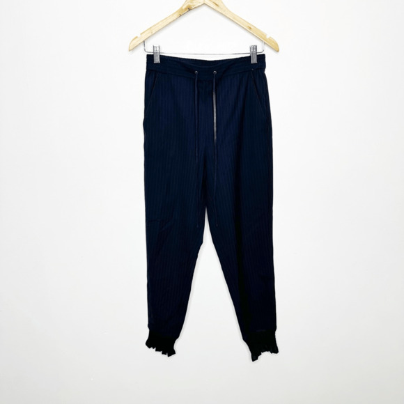 3.1 PHILLIP LIM Pinstripe Jogger Navy Blue Tailored Designer womens size 4 - Picture 2 of 7